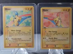 Pokemon Card TCG Minun 67/101 and Plusle 69/101 Hidden Legends Collection, LP - Image 1