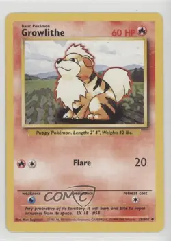 Growlithe 1999-2000 Printing Pokemon Base Set #28 1999 - Image 1