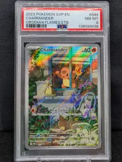 Charmander 044 Black Star Promo 2023 Pokemon Obsidian Flames PSA 8 NM-MT - Image 1