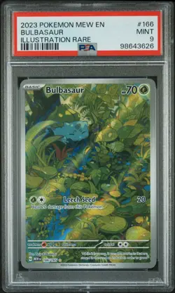 2023 Pokemon SV:151 Illustration Rare Bulbasaur 166/165 PSA 9 - Image 1