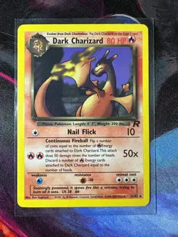 Dark Charizard 21/82 Team Rocket WOTC Vintage Non Holo Rare Pokemon TCG NM - Image 1