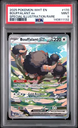2025 POKEMON WHT EN-WHITE FLARE #170 BOUFFALANT ex PSA 9 - Image 1