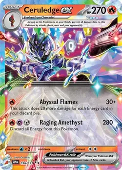 Ceruledge ex - 36/191 - Double Rare - Pokemon Surging Sparks - NM - Image 1
