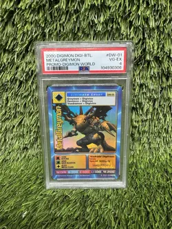 PSA 4 MetalGreymon DW-01 -Rare Holo PlayStation Promo card - Digimon Bandai 1999 - Image 1