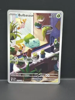 Pokemon TCG Stellar Crown Bulbasaur Holo Rare Card 143/142 Sv07 IR NM Condition - Image 1