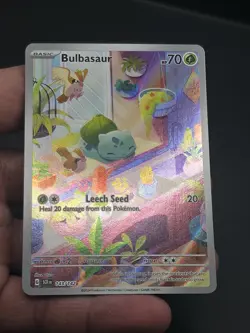 Pokemon TCG Stellar Crown Bulbasaur Holo Rare Card 143/142 Sv07 IR NM Condition - Image 3