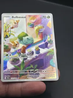 Pokemon TCG Stellar Crown Bulbasaur Holo Rare Card 143/142 Sv07 IR NM Condition - Image 4