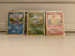 The BIG 3 Squirtle/Charmander/Bulbasaur! Pokemon cards vintage base set. - Image 1