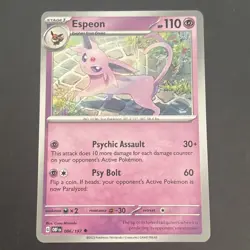 Espeon 086/197 Regular SV: Obsidian Flames Uncommon Pokemon TCG LP 2023 - Image 1