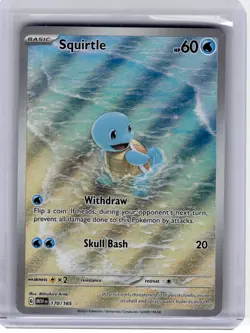 2023 Pokemon—Squirtle #170 Scarlet & Violet 151—Illustration Rare Holo - Image 1