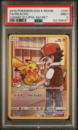 [PSA 9] Pikachu 241/236 Cosmic Eclipse Alternate Art Secret Rare Holo POKEMON - Image 1