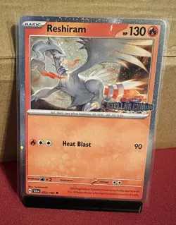 Reshiram 022/142 Stellar Crown Stamped Cosmos Foil Promo Pokemon TCG 22 NM - Image 1