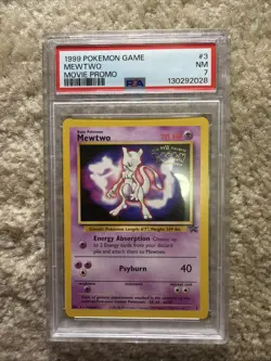 1999 Pokemon Mewtwo Movie Promo #3 PSA 7 NM Ready To Ship - Image 1