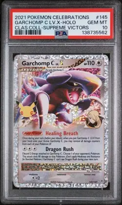 PSA 10 - 2021 POKEMON CELEBRATIONS CLASSIC COLLECTION #145 GARCHOMP C LV.X-HOLO - Image 1