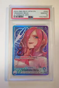 One Piece TCG Vinsmoke Reiju OP06-042 Leader Alternate Art PSA 10 - Image 1