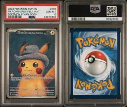 PSA 10 Pikachu Grey Felt Hat Promo SVP EN 085 Promo Van Gogh X Pokemon Card - Image 1