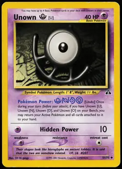 Unown [U] 51/75 Uncommon Neo Discovery Pokemon Card - Image 1