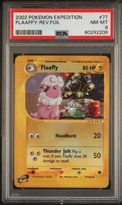 PSA 9 - 2002 POKEMON EXPEDITION FLAAFFY #77 - REVERSE FOIL HOLO - Image 1