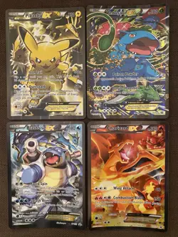 Pokemon XY Jumbo Charizard Blastoise Venusaur Pikachu Card XY121-XY124 Near Mint - Image 1