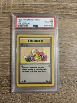 1999 POKEMON FOSSIL 1ST ED #58 MR. FUJI PSA 10 - Image 1