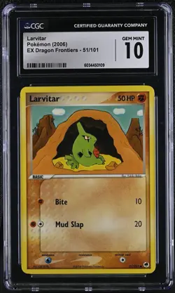 Larvitar 51/101 EX Dragon Frontiers Pokemon 2006 - CGC 10 GEM MINT - POP 14! - Image 1