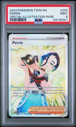 2024 POKEMON TWM EN-TWILIGHT MASQUERADE SPECIAL ILLUSTRATION RARE PERRIN PSA 9 - Image 1