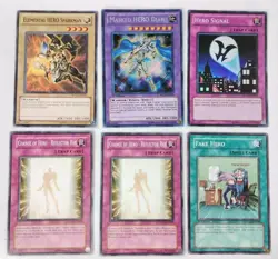 6 Elemental HERO YuGiOh Cards: Masked Hero Dian Secret Rare, Hero Signal - Image 1