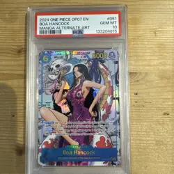 One Piece PSA 10 Boa Hancock ENG Manga Alt Art OP07-051 - Image 1