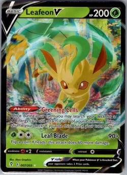 Leafeon V 007/203 SWSH07: Evolving Skies - Pokemon Card - NM - Image 1