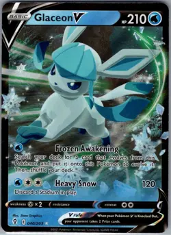 Glaceon V 040/203 SWSH07: Evolving Skies - Pokemon Card - NM - Image 1