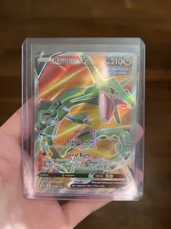 Rayquaza v Full Art Holo Card 193/203SWSH07: Evolving Skies Near Mint Condition - Image 1