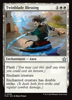 Twinblade Blessing x4 4x Foundations NM MTG - Image 1