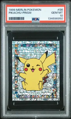 1999 MERLIN POKEMON S6 PIKACHU PRISM PSA 10 - Image 1