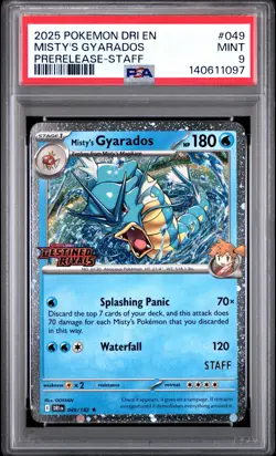 2025 POKEMON DRI EN-DESTINED RIVALS #049 MISTY'S GYARADOS PSA 9 - Image 1