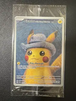 PIKACHU VAN GOGH WITH GREY FELT HAT SVP EN 085 PROMO POKEMON CARD-SEALED - Image 1