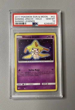 2017 Pokemon Sun & Moon Shining Legends Jirachi Holo Card #42 PSA 10 - Image 3