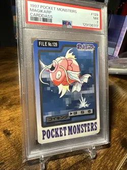 1997 Pokemon Japanese Carddass File #129 Magikarp PSA 7 - Image 3