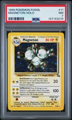 1999 Pokemon - Magneton Holo - Fossil Set - PSA (a really nice 7!) - Image 1
