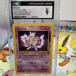 1999 POKEMON MEWTWO BLACK STAR PROMOS 3 MEWTWO STRIKES BACK CGC 9 MINT - Image 1