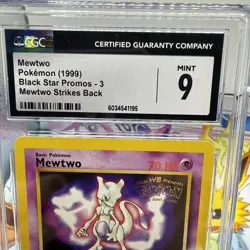 1999 POKEMON MEWTWO BLACK STAR PROMOS 3 MEWTWO STRIKES BACK CGC 9 MINT - Image 2