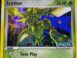 2005 Scyther Reverse Holo 46/115 EX Unseen Forces 2005 Pokemon Card Stamped Rare - Image 4