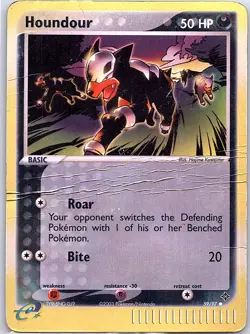 Houndour 59/97 Reverse Holo Dragon - Pokemon Card - Creased - Image 1