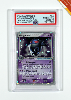 Pokemon PSA Gengar Ex #108 Holo EX FR & LG Auto 10 Mitsuhiro Arita 2004 English - Image 1