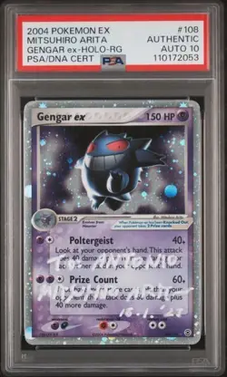 Pokemon PSA Gengar Ex #108 Holo EX FR & LG Auto 10 Mitsuhiro Arita 2004 English - Image 2