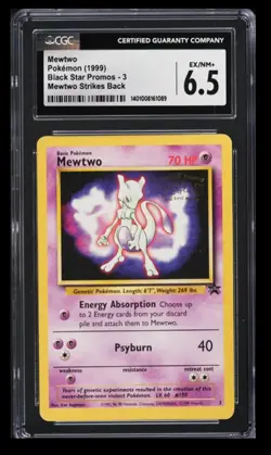 1999 Black Star Promos Mewtwo Strikes Back Mewtwo CGC 6.5 English #3 Gold Stamp - Image 1