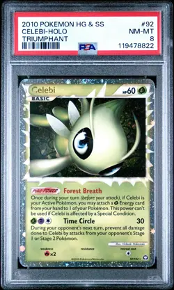 2010 POKEMON TRIUMPHANT CELEBI PRIME #92 ULTRA RARE PSA 8 NEAR MINT #119478822 - Image 1