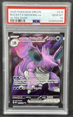 2025 Pokemon DRI EN - Destined Rivals - Rocket's Nidoking ex - 216 - PSA 10 - Image 1