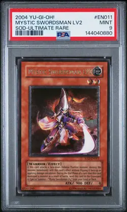 2004 YU-GI-OH! SOD-SOUL OF THE DUELIST ULTIMATE RARE MYSTIC SWORDSMAN LV2 PSA 9 - Image 1