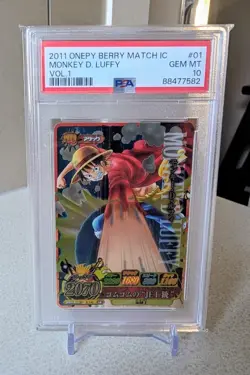 PSA 10 GEM MINT Monkey D. Luffy IC1-01 OnePy Berry Match Vol.1 – POP 1 🔥 First - Image 2