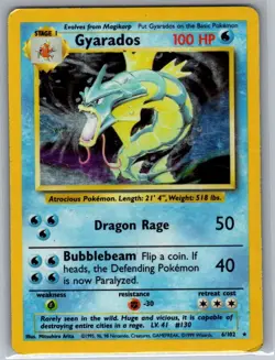 Gyarados 6/102 Holo Base Set - Pokemon Card - MP - Image 1